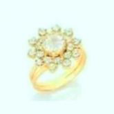 Anel folheado flor zirconia Rhommanel